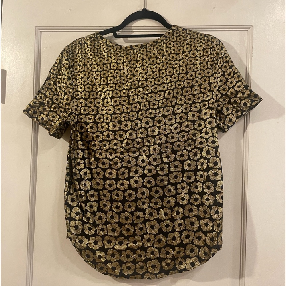 Equipment Riley Metallic Floral-Print Tee - Picture 4 of 10